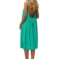 thumbnail image 5 of JIAYUE Women's Dress V-Neck Spaghetti Strap Knee-Length Design Sleeveless Open Back Loose Fit Casual Trendy Female Dresses, 5 of 8
