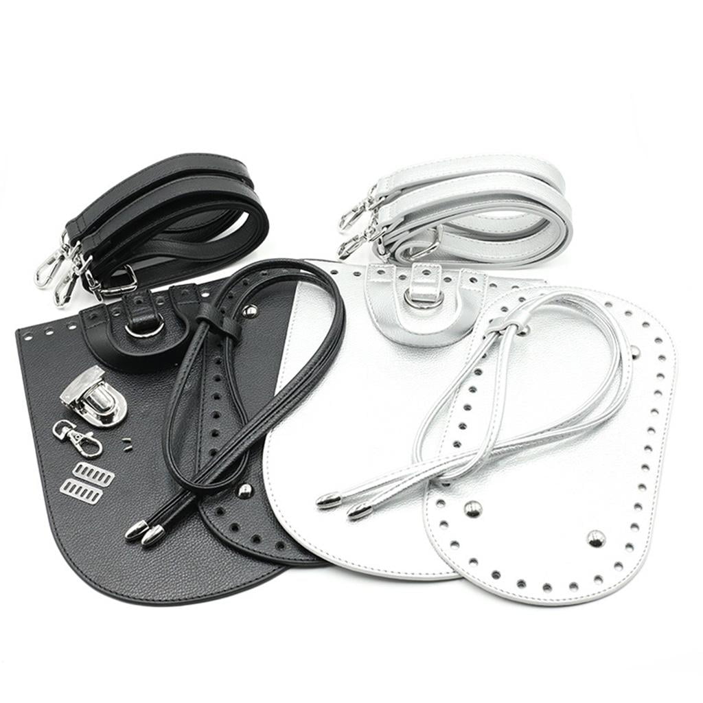 7x Leather Bag Bottom Mat Cushion Pad Flap Cover Drawstring Handbag Bag Making Black