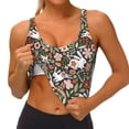 thumbnail image 3 of Uemuo Rabbits on Floral Pattern Women's Sports Bra - High Impact Support, Breathable, and Comfortable Athletic Bra for Running, Yoga, and Workouts, 3 of 9
