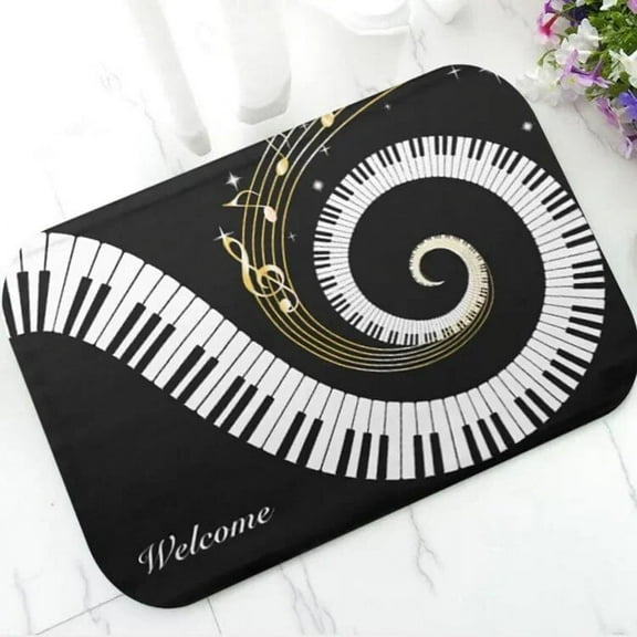Welcome Mat Modern Piano Notes Entrance Doormat Bedroom Living Room Hallway Floor Rug Anti-slip Carpet Home Decoration