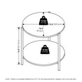 Furinno Besi 2Tier Modern Round Side End Table with Sturdy Metal Legs