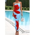 thumbnail image 2 of Vestido Maxi Floral PRETTYGARDEN Mujer Tirantes Finos Azul Claro XXL, 2 of 8
