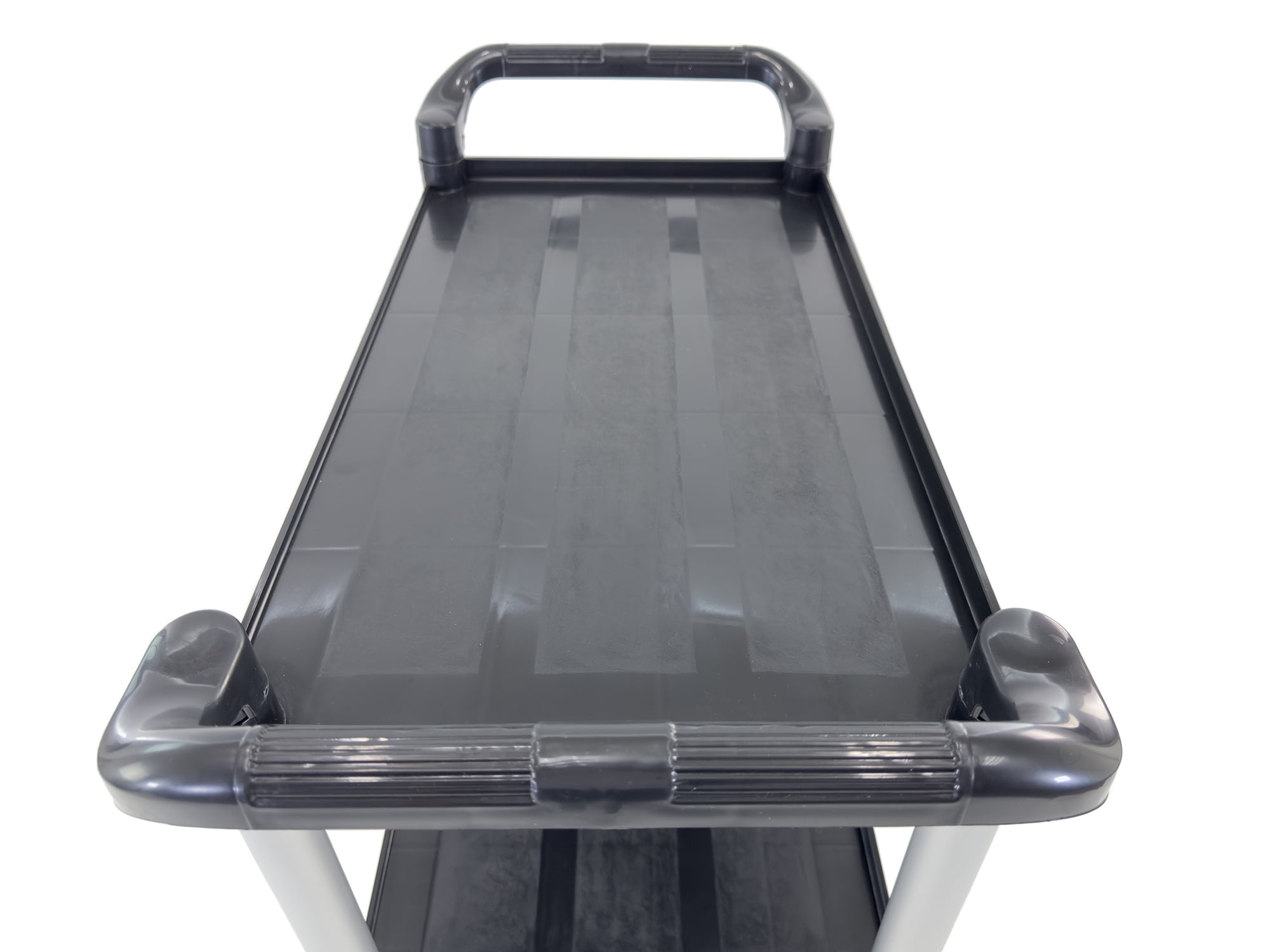 Commercial 3-Shelf Rolling Service Utility Cart | Capacity 390 lbs. | 37" x 34" x 16" | Black