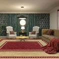thumbnail image 5 of Ottomanson Non-Slip Area Rug for Living Room 6'6" x 9'2" Durable Low Profile Carpet, Red Border, 5 of 8