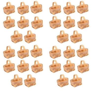 32PCS Mini Woven Baskets with Handles for Favors Crafts Decor Photo Prop