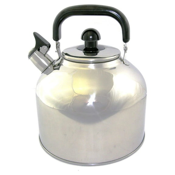 Stainless Steel Whistling Tea Kettle Large 7 Quart Teapot with Mesh Infuser 6.3 Liter Hot Water Pot Removable Lid Covered Handle Big Teapot For Making Brewed Iced Tea or Coffee Whistle