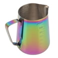 thumbnail image 3 of Milk Frothing Pitcher Dual Scale 304 Stainless Steel Milk Frother Cup Coffee Steaming Pitcher For Latte Art 900ML Colorful, 3 of 14