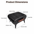 thumbnail image 6 of Leumius Modern Leather Stool with Hidden Storage,Portable Handles & Metal Legs,Square Footrest for Living Room,Black, 6 of 8