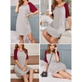 thumbnail image 2 of Avidlove Women Nightgowns 3 Pack Short Sleeve Sleep Shirts Crew Neck Nightdress Soft Sleepwear, 2 of 8
