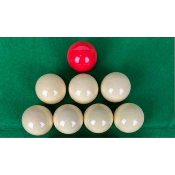 Set undersize Bar Billiards Balls (1 and 5/8 inch - 7 white, 1 red)