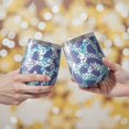 thumbnail image 2 of 12oz Stemless Wine Tumblers White and Blue Of Animal Print Vacuum Insulated Stainless Steel Travel Tumbler Cups Mug with Lid and Straw for Champaign,Cocktail,Beer with Cleaning Brush, 2 of 5