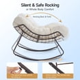 thumbnail image 3 of Dovov Oversized Papasan Rocking Chair, Indoor Outdoor Rocking Chair Patio Egg Chair with Cushion, Heavy Duty Steel Papasan Rocker Lounge Chair for Porch Balcony Nursery Living Room, Cream White, 3 of 12