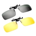 thumbnail image 1 of 2 gafas de sol polarizadas unisex con clip para conducir, visión nocturna, lentes de resina, talla grande (cristal amarillo y gris), 1 of 7