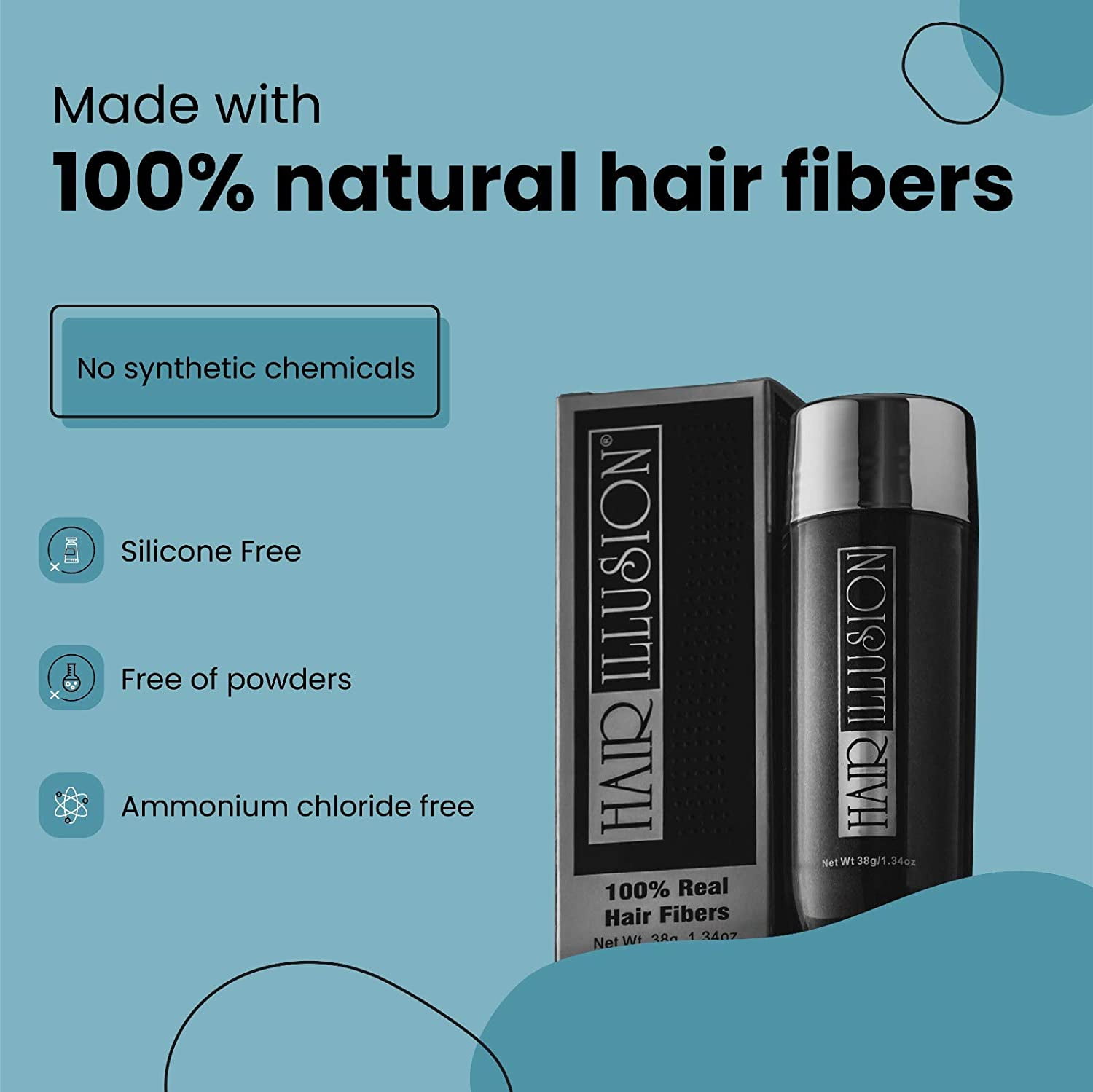 Buy HAIR ILLUSION Hair Fibers for the Balding, Thinning Hair of Men and Women 100 Natural
