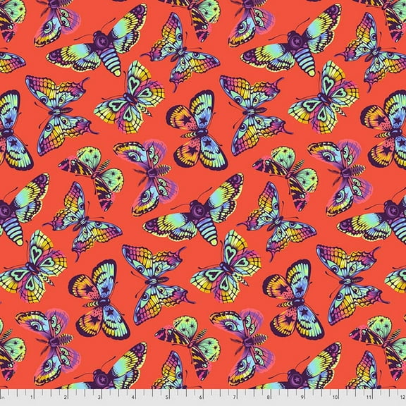 Free Spirit Fabrics Daydreamer by Tula Pink Butterfly Kisses Papaya