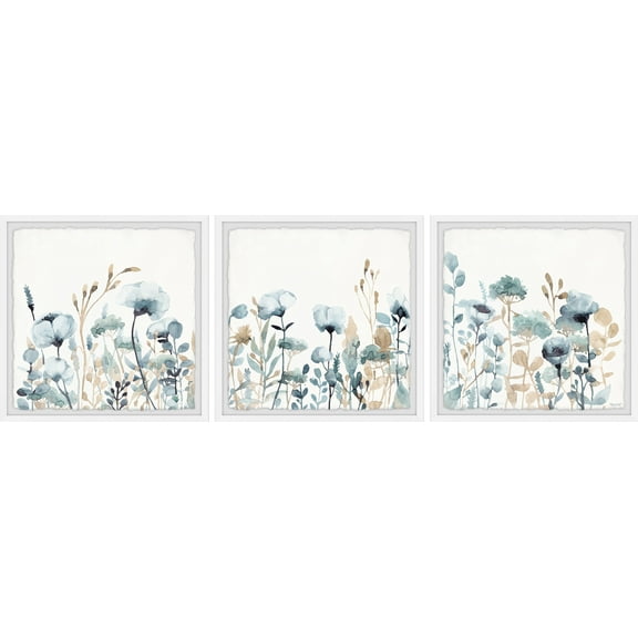 Marmont Hill Field of Blue Flowers Triptych