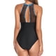 thumbnail image 3 of Traje de baño para mujer Traje de baño estampado para mujer traje de baño de una pieza con costuras de malla tejido de poliéster de mano de obra fina para deportes acuáticos ANGGREK Otros, 3 of 7