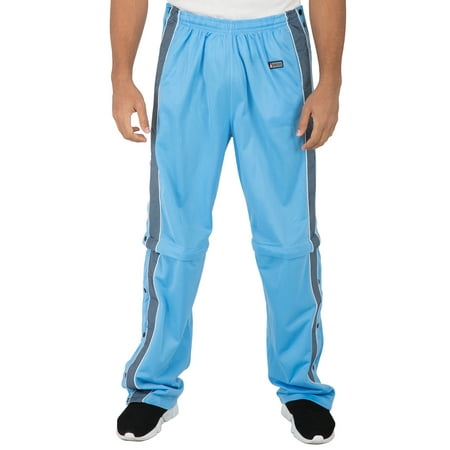 Vibes Mens Contrast Taping Tearaway Tricot Track Pants Convertible Zipoff