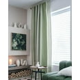 thumbnail image 3 of Nvzi Cotton Linen Striped Window Curtain Farmhouse Country Style Room Darkening Rod Pocket Curtain Panel for Bedroom Living Room, 1 Piece (Green,59"x87"), 3 of 5