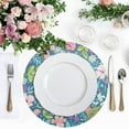 thumbnail image 4 of Hello Summer with Flowers Black Round Placemats Plate Mats 15 Inch Non-Slip Heat Resistant Washable PVC Set Indoor for Kitchen Dining Table 4PCs, 4 of 6