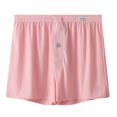 thumbnail image 2 of Joernso Men Boxer Underwear Elastic Waist Mid-rise Shorts Briefs Solid Color Wide Loose Fit Button Fly Ice Silk Thin Panties, 2 of 8