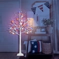 thumbnail image 6 of 4FT 4th of July Decoration, Lighted Patriotic Tree with 48 LED Red White Blue Star Lights Artificial Birch Tree for Indoor Party Flag Day Independence Day Decor, 6 of 13