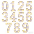 thumbnail image 4 of 6 Inch Mini LED Light Up Number, Battery Operated Marquee Letter Sign for Party Wedding Birthday Graduation Night Light, White Tabletop Home Decor Desktop Keepsake Decoration (Number 0), 4 of 8