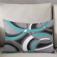 thumbnail image 3 of Turquoise Geometric Standard Size Pillow Cover,Pillowcase Protectors with Zipper,Decorative Throw Pillow Case Cover,Grey Classic Abstract Lines Striped Pillow Shams for Couch Sofa 20x26Inch, 3 of 8