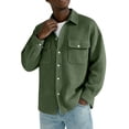 thumbnail image 1 of Top Abrigo Hombres Color Sólido Manga Larga Botón Cuello Moda Casual Verano Al Aire Libre Diario, 1 of 7