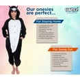 thumbnail image 5 of Cat One Piece - Plush Adult Animal Costume Jumpsuit by FUNZIEZ! (Black, Medium), 5 of 7