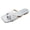 Silver, variant on Flat Sandals for Women Square Toe Flip Flops Star Shaped Pearl Summer Casual Dressy Slip on Beach Shoes Slides Silver Size 8.5