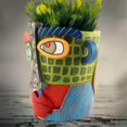 thumbnail image 3 of Abstract Rainbow Head Planter, Graffiti Face Planter with Drainage, Flower Plant Pots for Indoor Plants A Large Size, 3 of 5
