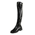thumbnail image 6 of Modisza Thigh High Boots for Women Stretch Fashion Platform Over The Knee Boots Low Chunky Heel Sexy Winter Tall Boot Black 8.5, 6 of 7