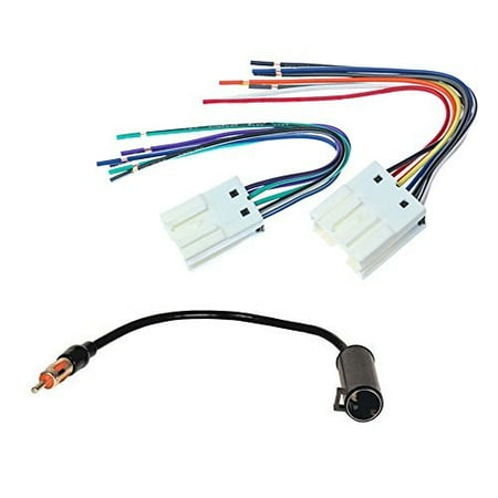 Radio Wiring Adapter aftermarket car stereo radio receiver wiring harness + radio antenna adapter for select infiniti nissan vehicles ()