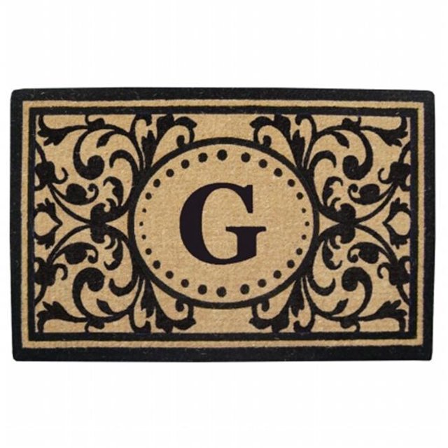 Nedia Home O2325G 30 x 48 Po Heavy Duty Coco Mat Monogrammé G