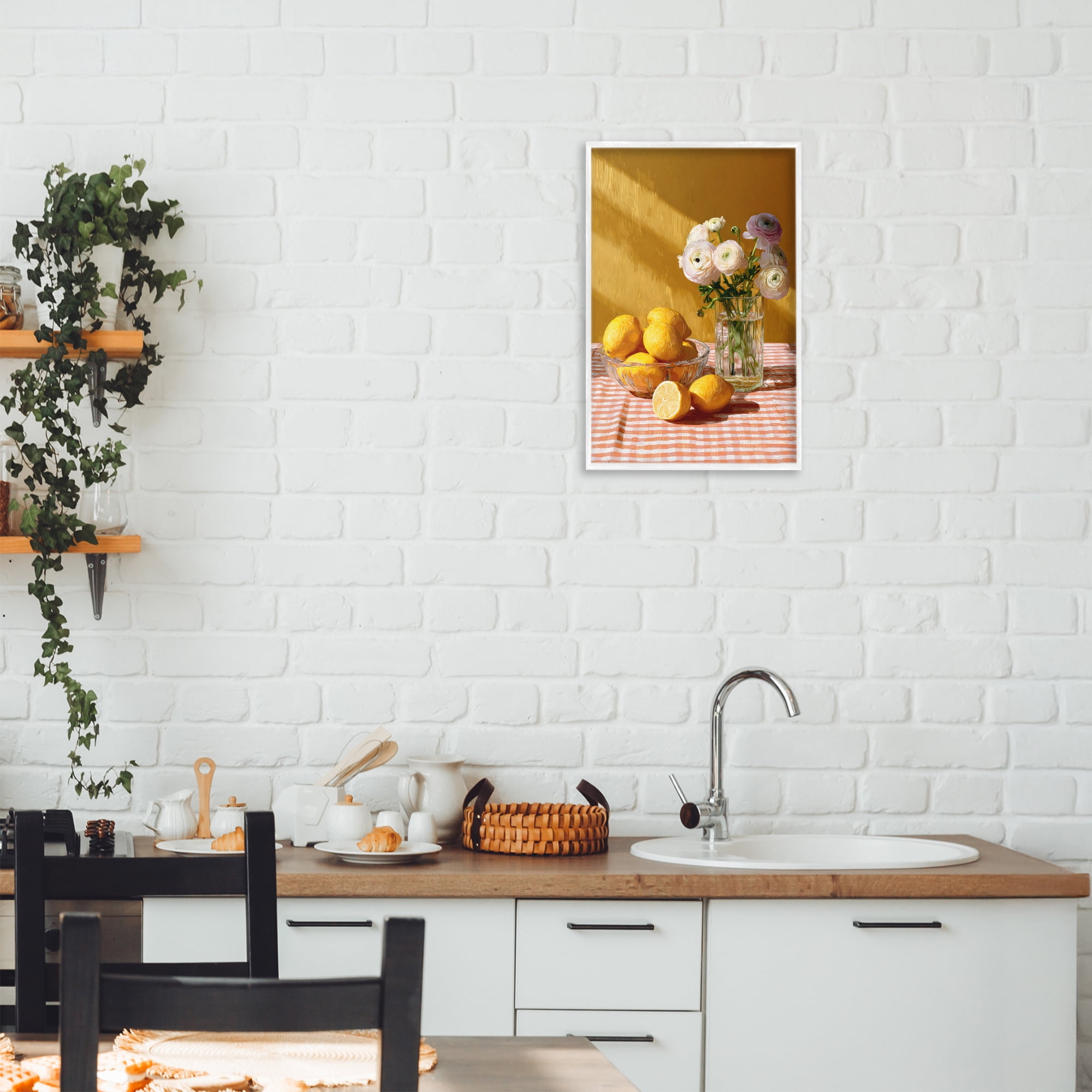Stupell Industries Lemony Breakfast Arrangement White Framed Giclee Art, design by Petal Prints Design