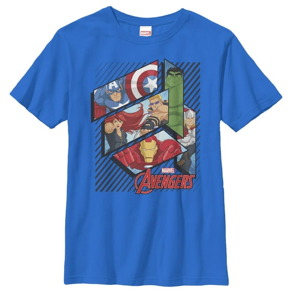 Boy's Marvel Avengers Shape Graphic Tee Royal Blue X Large