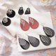 thumbnail image 5 of Kit de inicio para hacer 10 pares de dijes de árbol de la vida, de cuero, con forma de lágrima, redondos, con estampado en negro y rojo, para aretes de cuero, dijes de hojas y rosas., 5 of 7