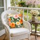 thumbnail image 1 of Funda de cojín bordada con estampado floral primaveral para sofá, silla y sillón | Funda de cojín de poliéster suave con cremallera invisible | Transpirable y lavable, 1 of 6