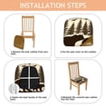 thumbnail image 4 of Bear Family with Forest and Birds Seat Covers for Dining Room Chairs Set Of 4,Stretch Printed Washable Chair Seat Cover with Elastic Ties and Button,Removable Waterproof Couch Cushion Covers, 4 of 6