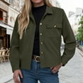 thumbnail image 2 of felwors Womens Fashion Cropped Corduroy Shackets Button Down Jackets Tops Fall Trendy Long Sleeve Shirts AG, XL, 2 of 5