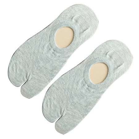 

dianhelloya 1 Pair Men Women Solid Color No Show Split Toe Non-slip Elastic Low Cut Socks