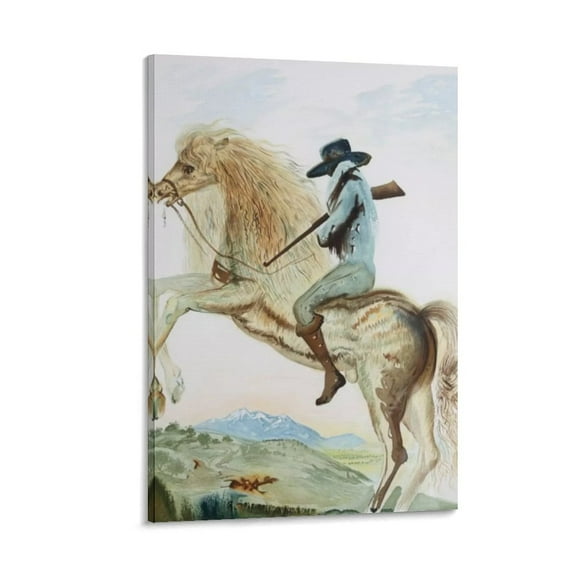 Salvador Dali Print Painting Caballero 1968 Canvas Art Poster and Wall Art Picture Print Modern Family bedroom Decor Posters 08x12inch(20x30cm)