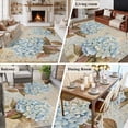 thumbnail image 5 of Blue Hydrangea Area Rugs 5'x8', Washable Small Throw Rugs for Classroom Bedroom, Flowers Leaves Butterfly Retro Khaki Indoor Outdoor Rug Non-Slip Low Pile Carpet Runner Reversible Floor Mats, 5 of 8
