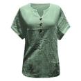 thumbnail image 5 of Yubnlvae Breathable Cotton Blend Shirt Dress | Office-To-Weekend Loose Fit Tunic with Roll-Up Sleeves, Capsule Wardrobe Staple for Spring Summer Layering Green, L, 5 of 5