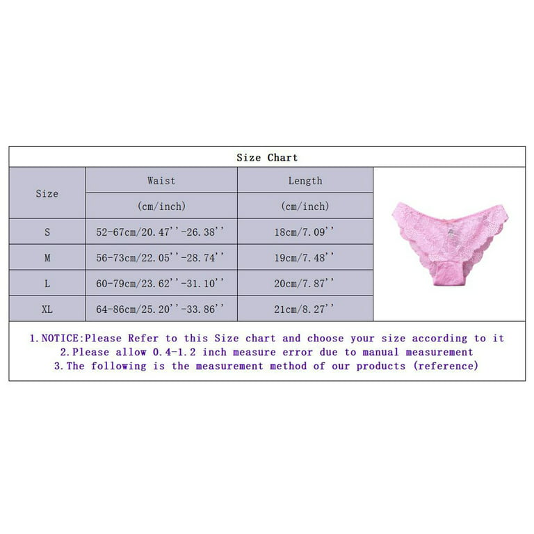 JDEFEG Big Bust Lingerie for Women Women's Underpants Waist Lace Briefs Bow  Low Cute Panties Underwear Plus Size Floral Robe and Chemise Polyester Pink  L 