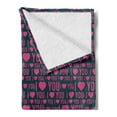 thumbnail image 2 of I Love You Soft Flannel Fleece Blanket, Romance Pattern with Heart Forms and Love Words Valentines Couples Theme, Cozy Plush for Indoor and Outdoor Use, 70" x 90", Magenta Dark Grey, by Ambesonne, 2 of 5