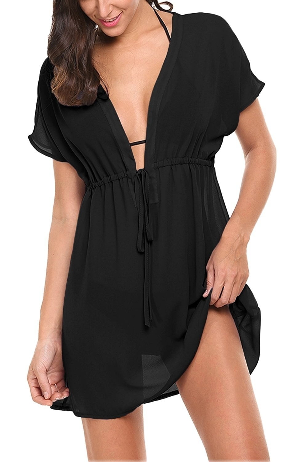 Women s Bathing Suit Cover Ups Chiffon Bikini Swim Cover Up Walmart