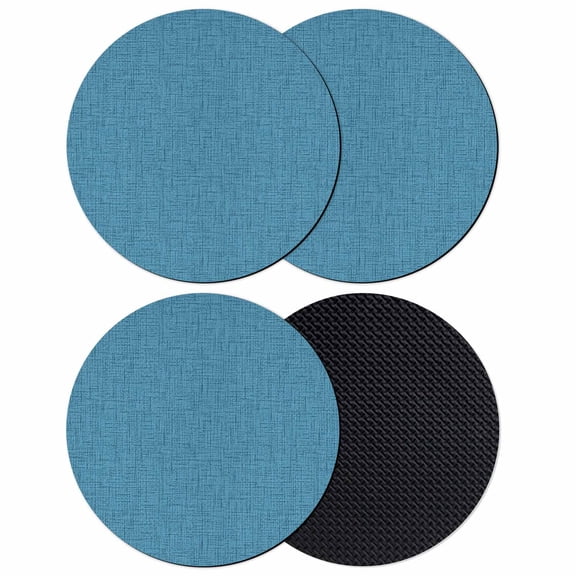 Blue Coasters Set of 4, Absorbent Coasters for Drinks, Rustic Farmhouse Solid Color Coaster for Desk Coffee Table Protection, Home Decor House Warming Gifts 4"
