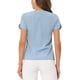 thumbnail image 3 of INSPIRAR CHIC Blusa de Mujer con Estampado de Puntos para el Día de la Madre y el Día de San Valentín, Cuello en V, Manga Corta, Top para Trabajar XL Azul Claro, 3 of 6